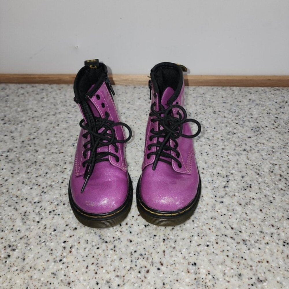 Dr. Martens Kids Pink/Purple Glitter Boots Size Toddler 9